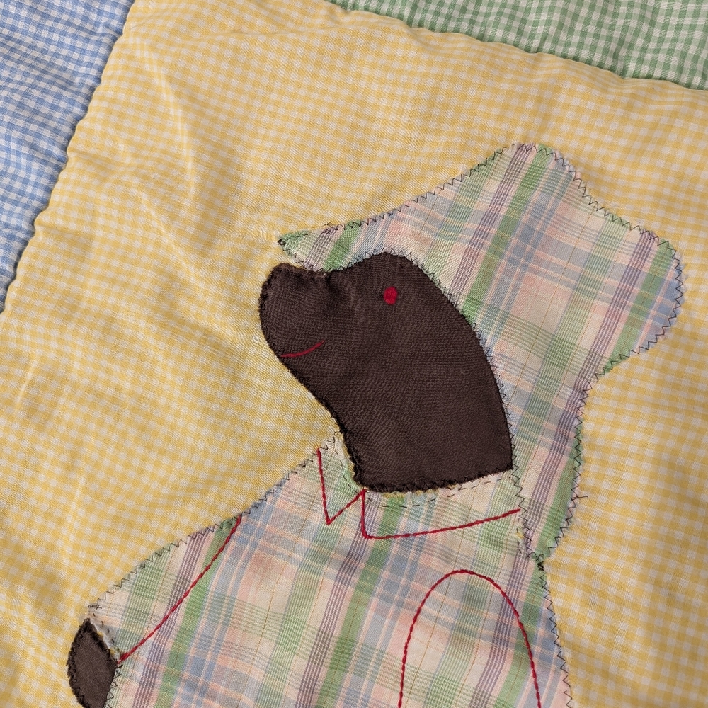 Baby Quilt Handmade‎ Gingham Bear 39x32 - Picture 2 of 4